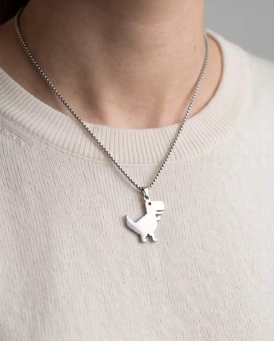 Offline T-Rex Dinosaur Game Pendant Box Chain