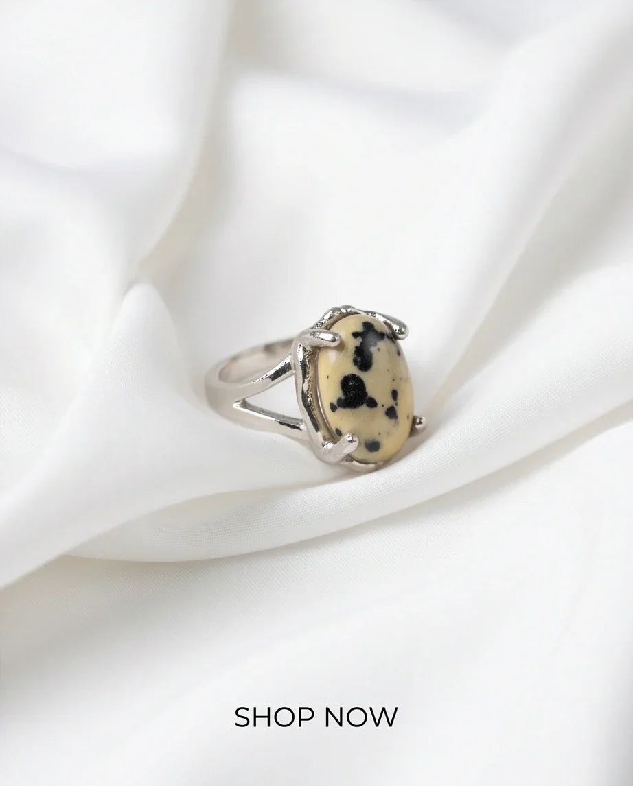 Wild Splendor Dalmatian Jasper Ring