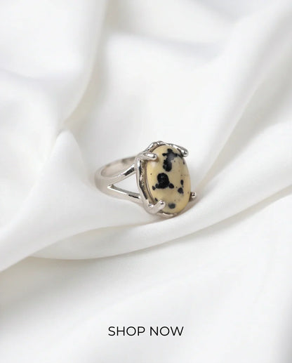 Wild Splendor Dalmatian Jasper Ring