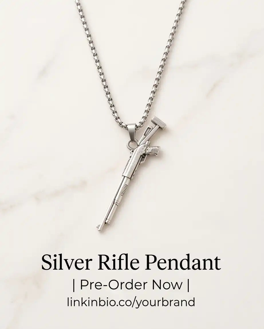 Tactical Pump-Action Shotgun Weapon Pendant Box Chain