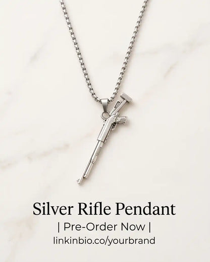 Tactical Pump-Action Shotgun Weapon Pendant Box Chain