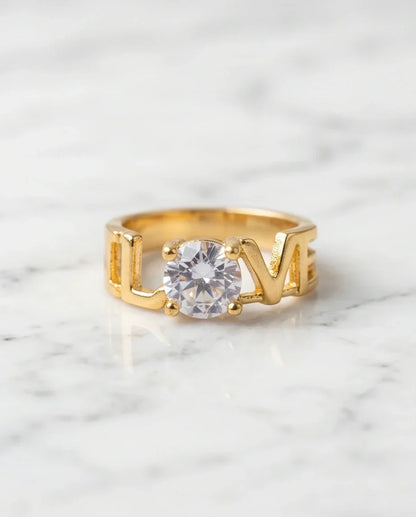 Golden Eternal Love Moissanite Ring