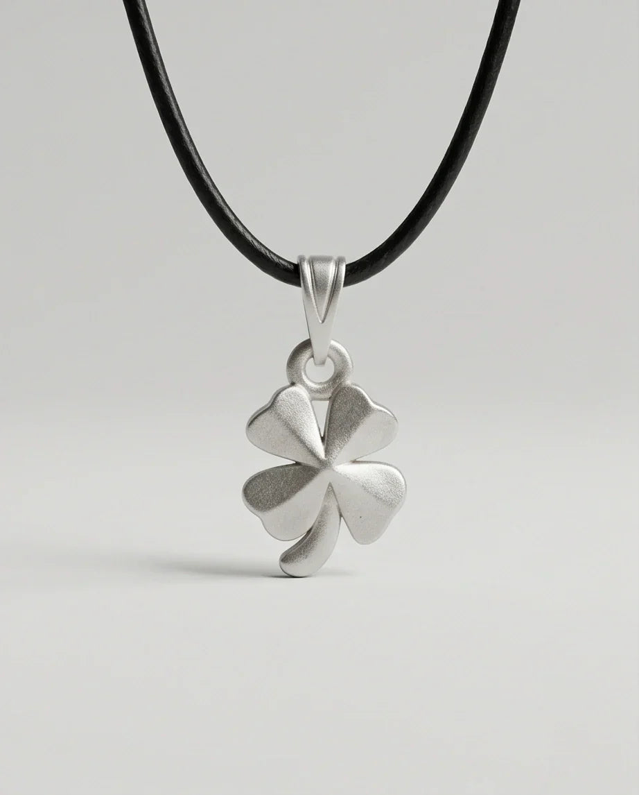 Silver Four-Leaf Clover Luck Necklace