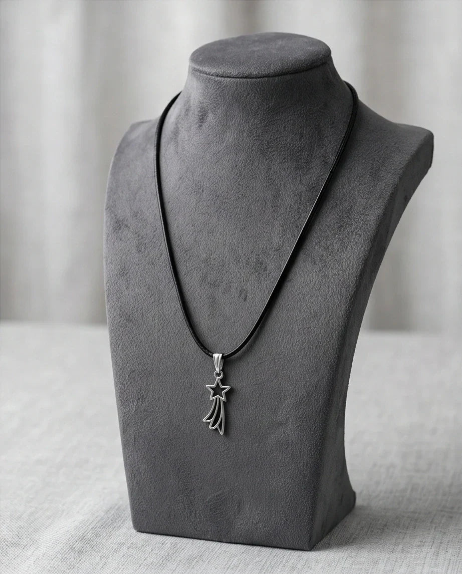 Silver Shooting Star Pendant Necklace