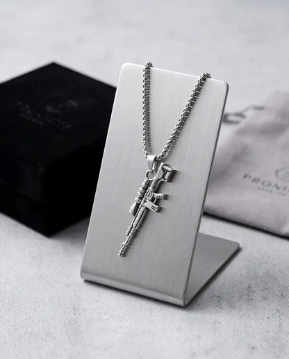 Precision Long-Range Sniper Rifle Pendant Box Chain