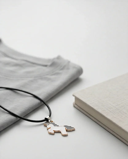 Gold and Black Unicorn Pendant Necklace
