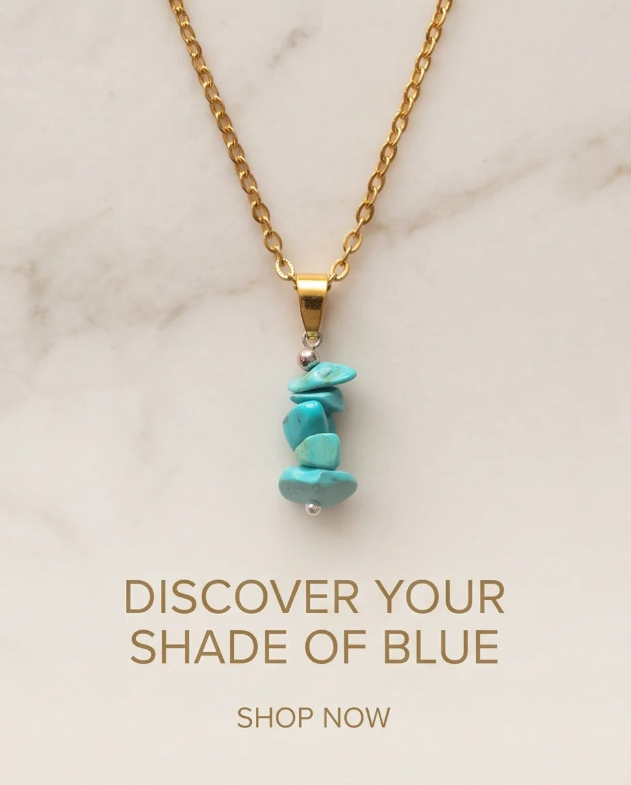 Silver Stacked Raw Turquoise Chip Stone Pendant Necklace