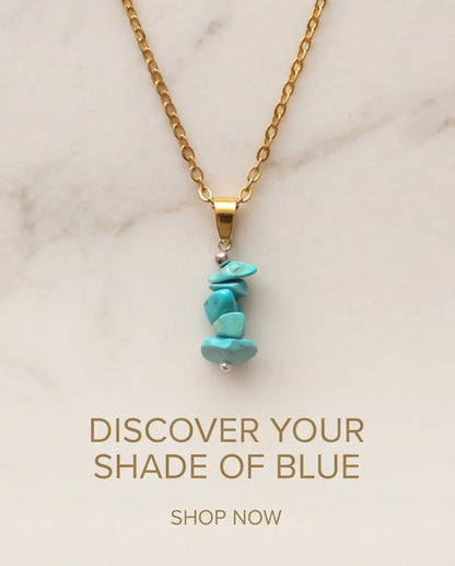 Silver Stacked Raw Turquoise Chip Stone Pendant Necklace