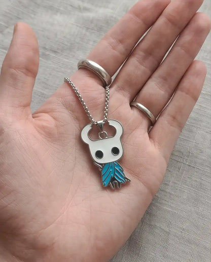 Hollow Knight Blue Cloak Enamel Pendant Box Chain