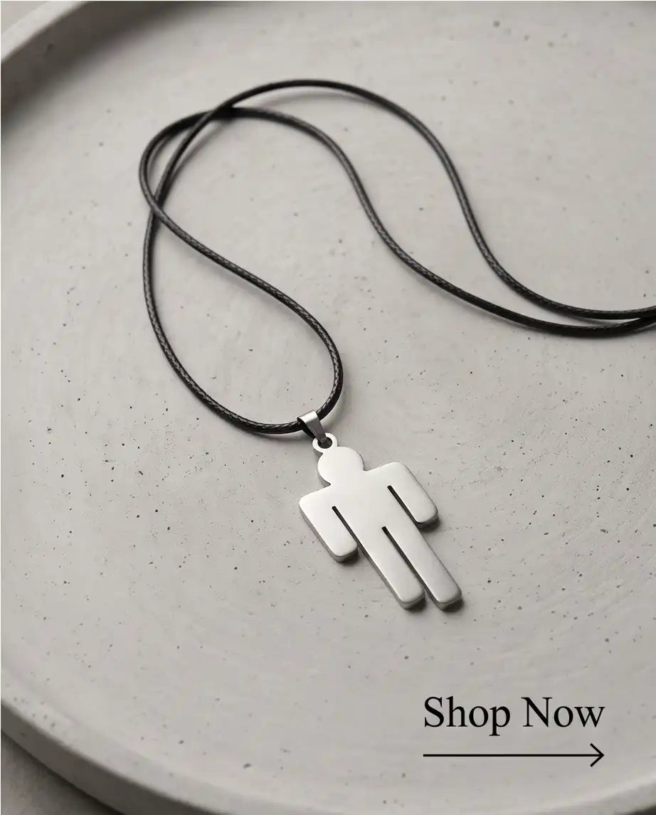 Blohsh Figure Silver Box Chain Necklace