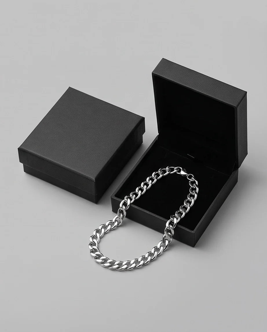 Silver Classic Curb Chain Bracelet