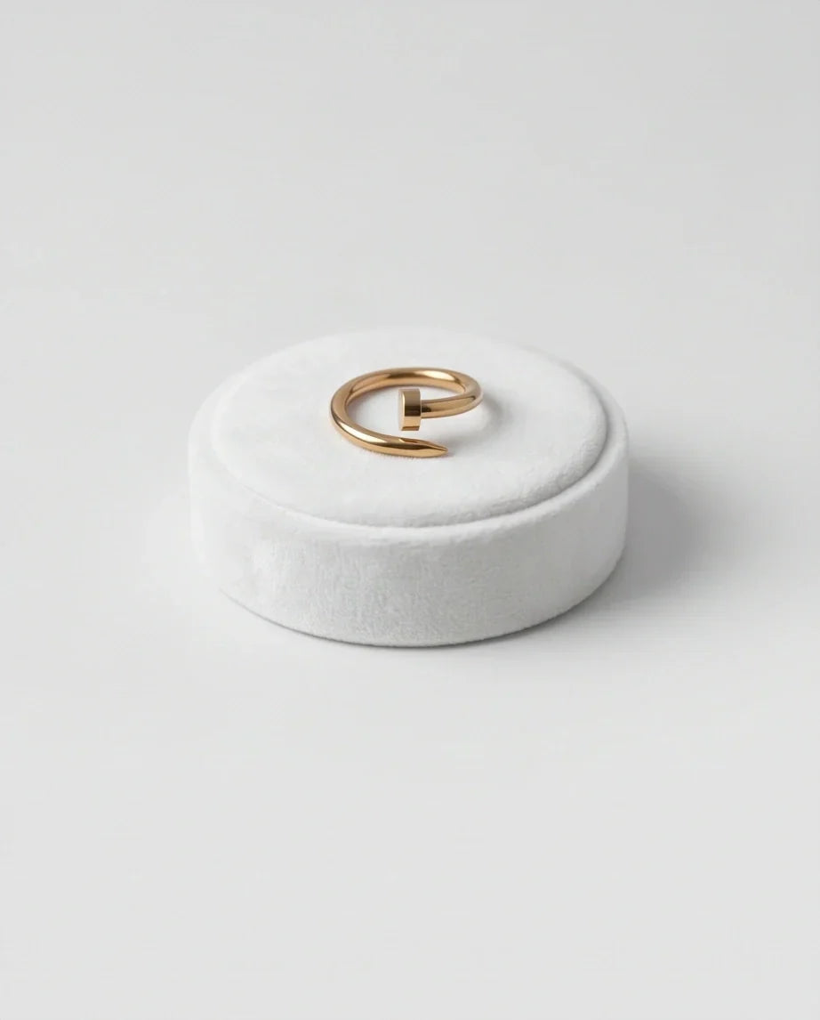 Golden Minimalist Nail Wrap Ring