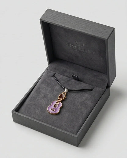 Gold and Purple Acoustic Guitar Necklace