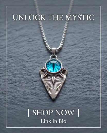 Blue Dragon Eye Shield Pendant Box Chain