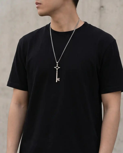 Attack on Titan Basement Key Pendant Silver Box Chain Necklace