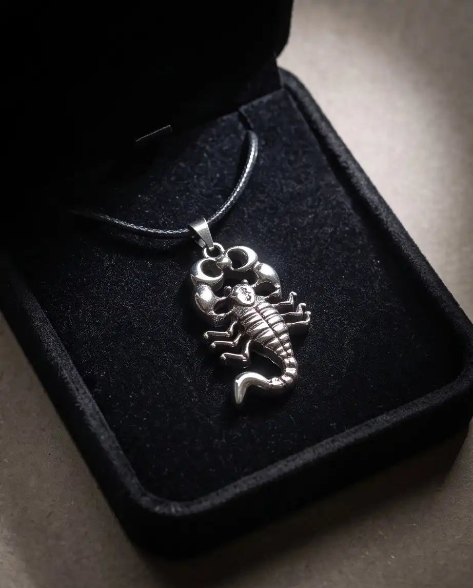 Iced Scorpio Pendant Silver Box Chain Necklace