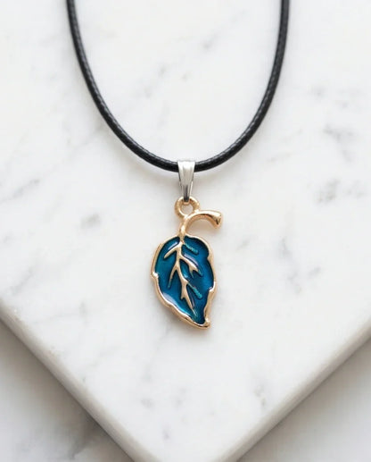 Cyan Leaf Botanical Pendant