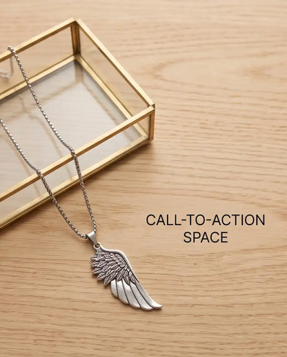 Antiqued Angel Wing Pendant Box Chain