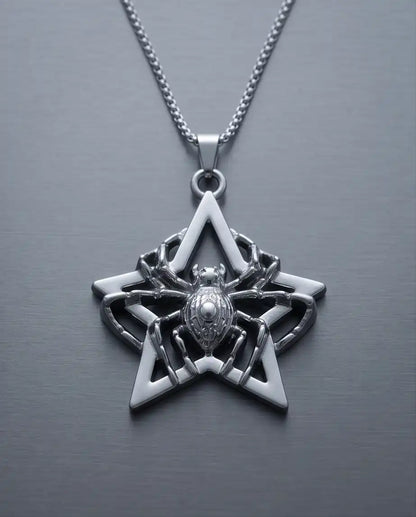 Gothic Spider Star Pendant Box Chain
