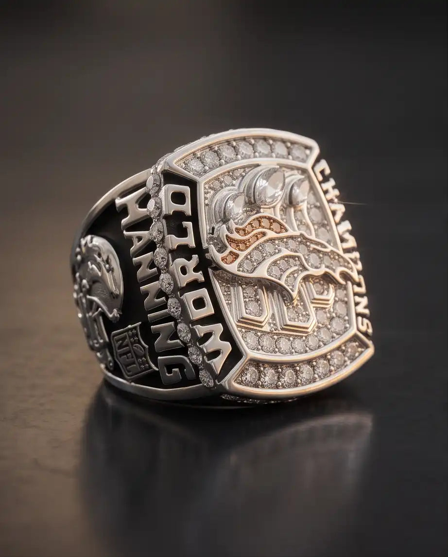Denver Broncos Championship Style Pavé Ring