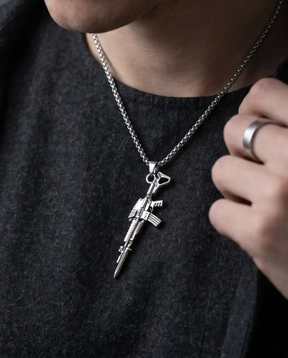 Tactical Short-Barreled Rifle Weapon Pendant Box Chain