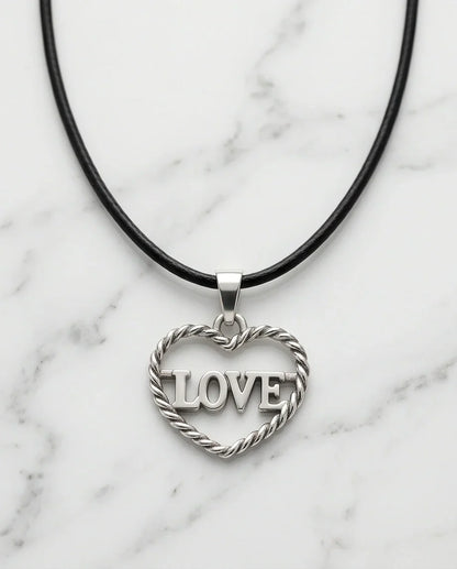The Sweet Bond: Twisted Heart "LOVE" Pendant Necklace