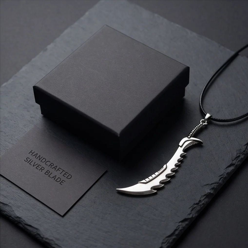 Serrated Scimitar Blade Pendant