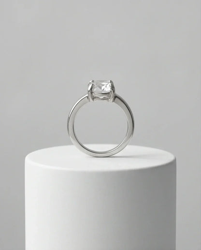 Sterling Silver Oval-Cut Moissanite Solitaire Ring