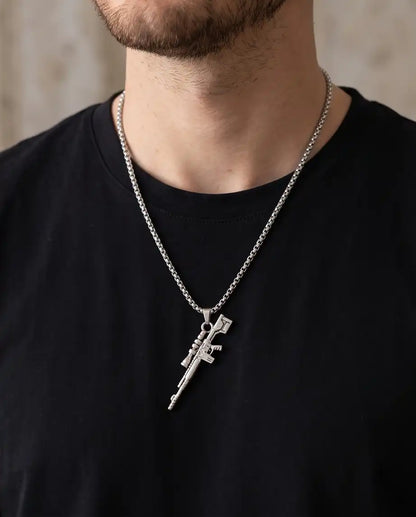 Precision Long-Range Sniper Rifle Pendant Box Chain