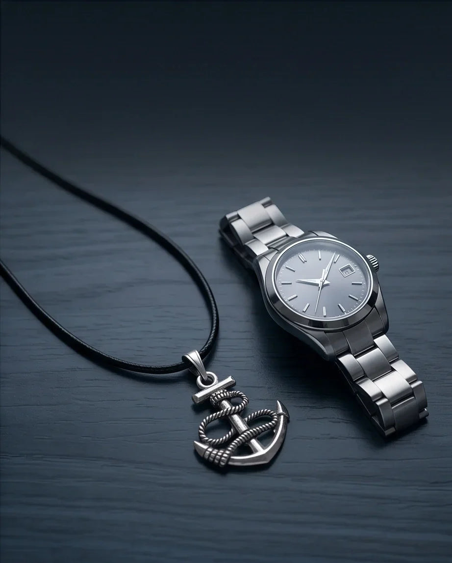 The Maritime Hope: Vintage Anchor & Rope Pendant Necklace