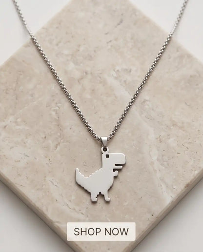 Offline T-Rex Dinosaur Game Pendant Box Chain