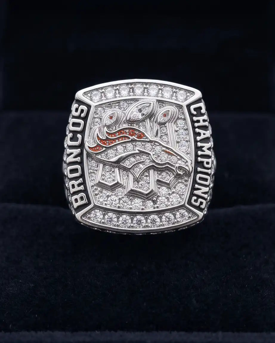Denver Broncos Championship Style Pavé Ring