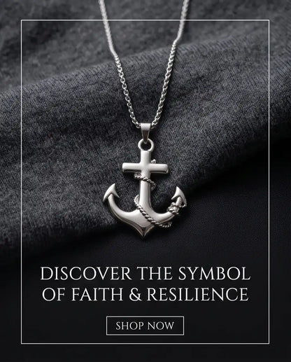 Mariner's Anchor and Cross Pendant Box Chain