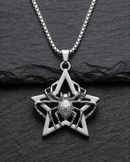 Gothic Spider Star Pendant Box Chain