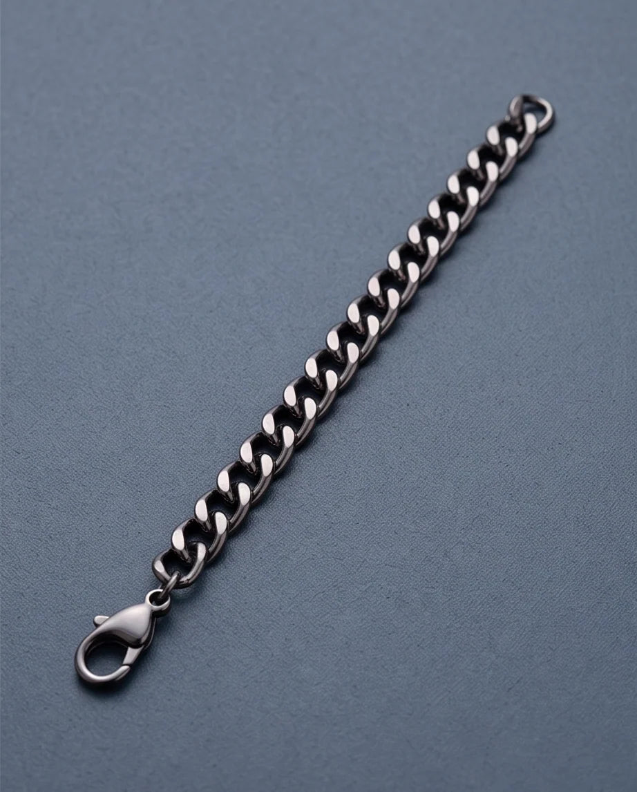 Gunmetal Black Curb Chain Bracelet