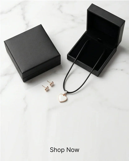 Gold and White Classic Heart Necklace