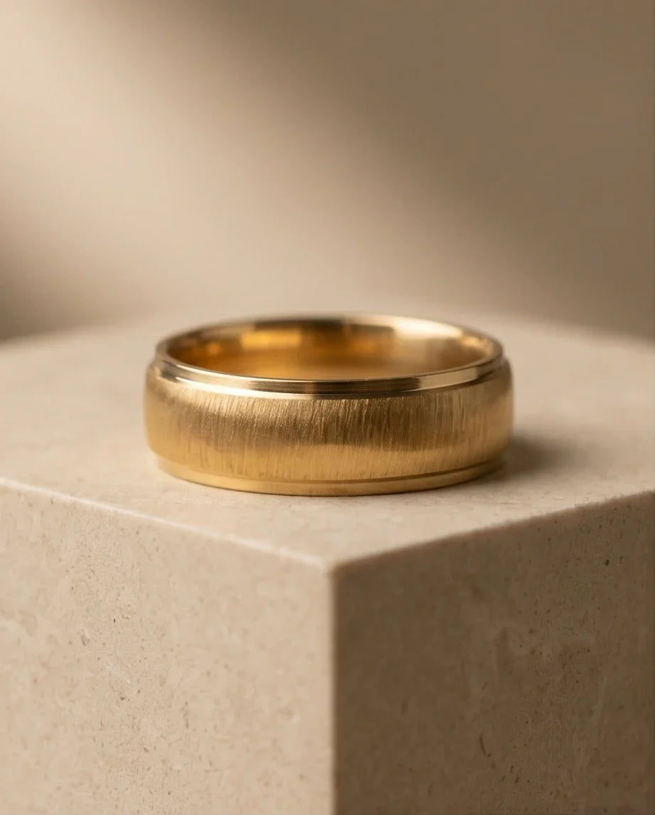 Classic Brushed Gold Band Ring