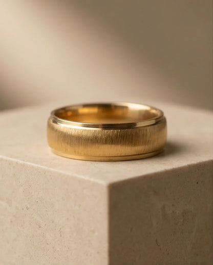 Classic Brushed Gold Band Ring