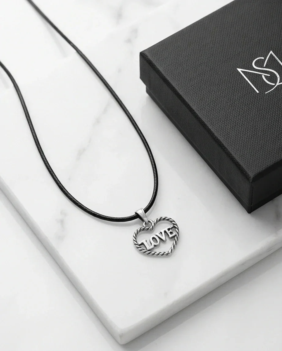 The Sweet Bond: Twisted Heart "LOVE" Pendant Necklace