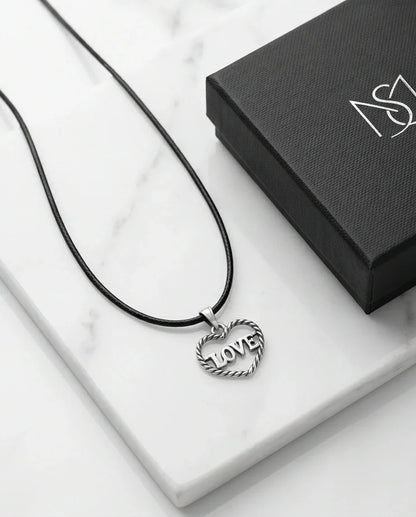 The Sweet Bond: Twisted Heart "LOVE" Pendant Necklace