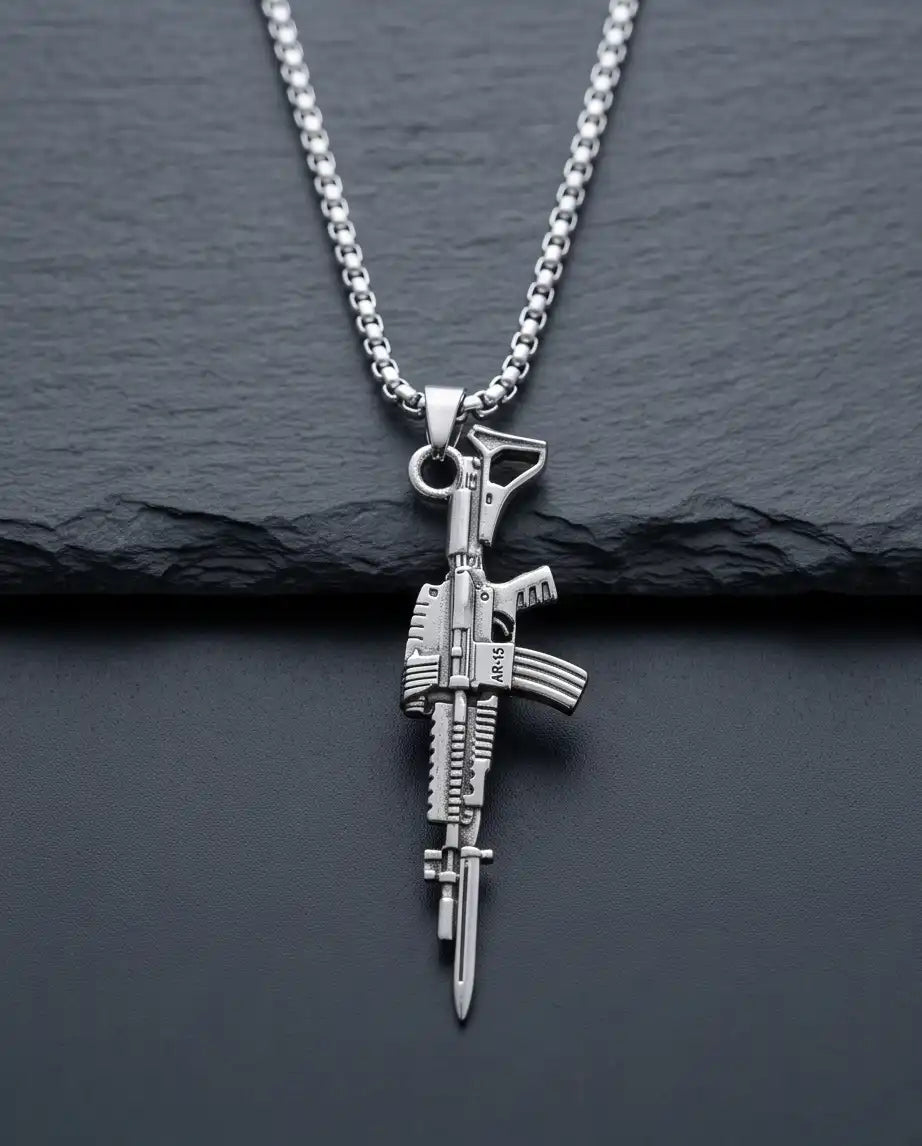 Tactical Short-Barreled Rifle Weapon Pendant Box Chain
