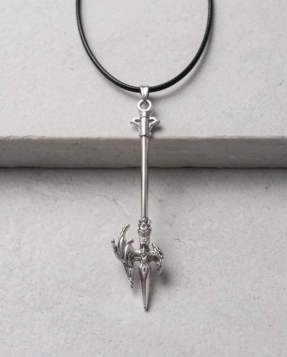 Winged Halberd Spear Necklace