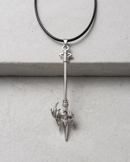 Winged Halberd Spear Necklace