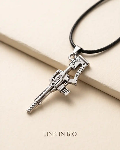 Cyberpunk Assault Rifle Weapon Pendant Box Chain