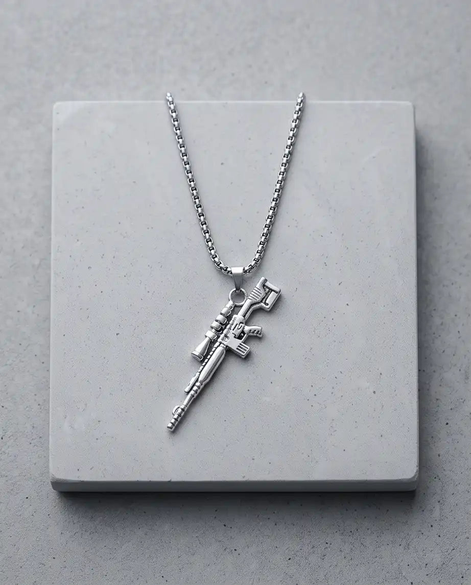 Precision Long-Range Sniper Rifle Pendant Box Chain