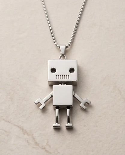 Articulated Robot Figurine Pendant Box Chain