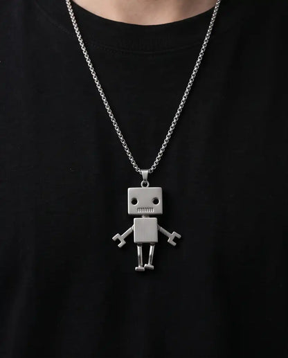 Articulated Robot Figurine Pendant Box Chain