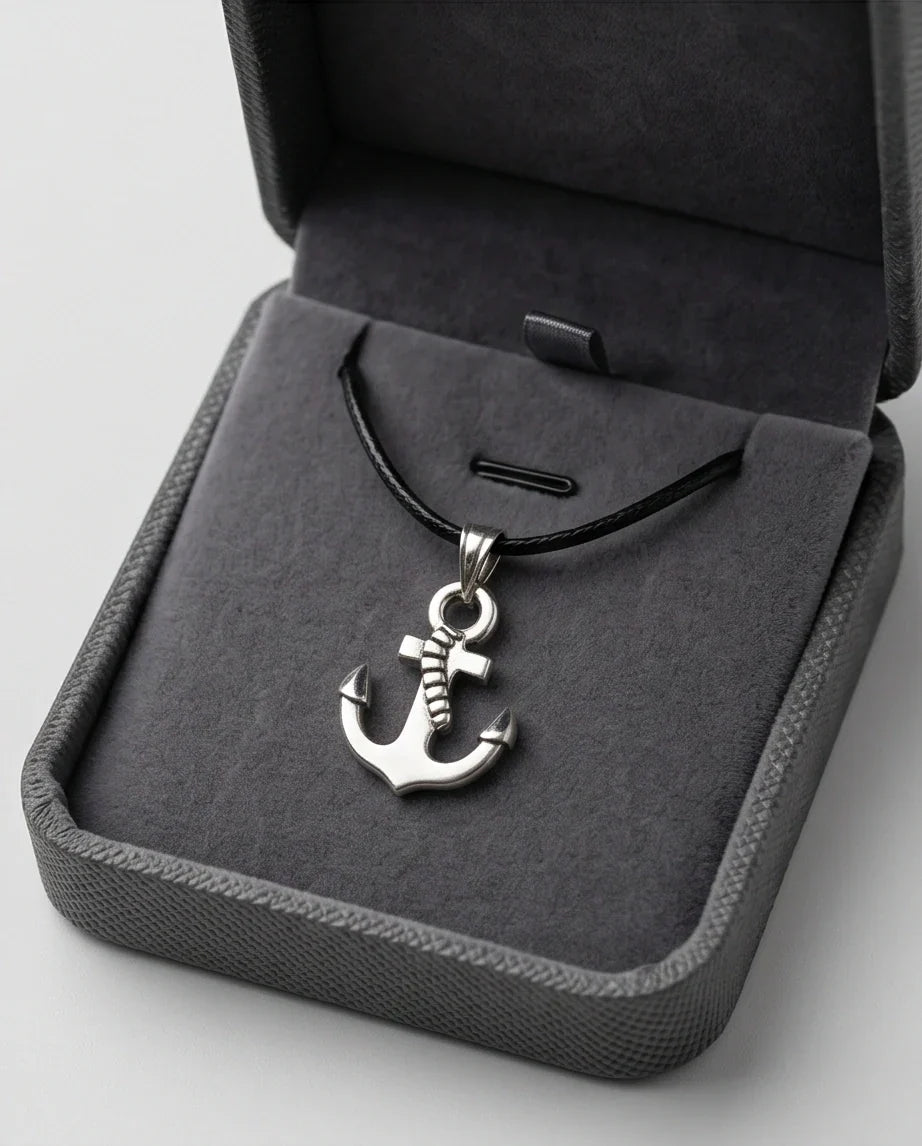 The Sailor’s Pride Polished Anchor Necklace