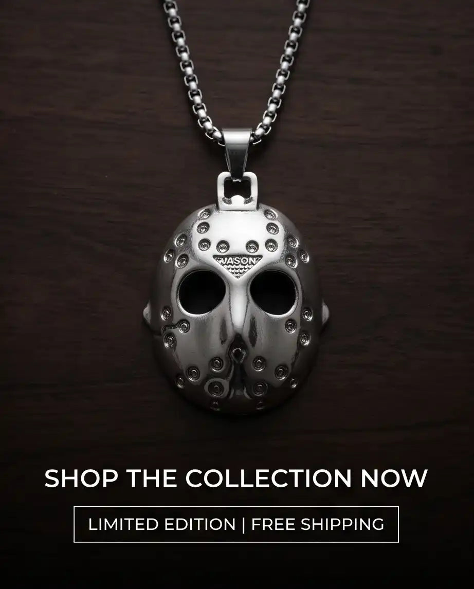 Jason Voorhees Hockey Mask Pendant Box Chain