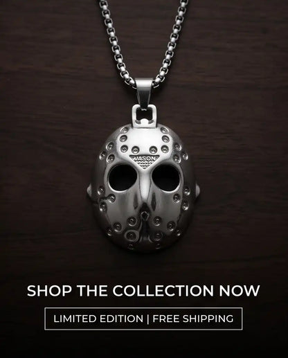 Jason Voorhees Hockey Mask Pendant Box Chain